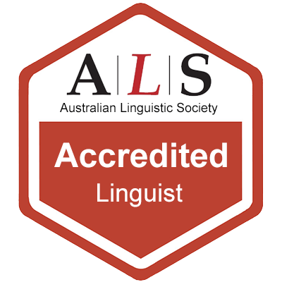 Australian Linguistic Society Accredited Linguist badge