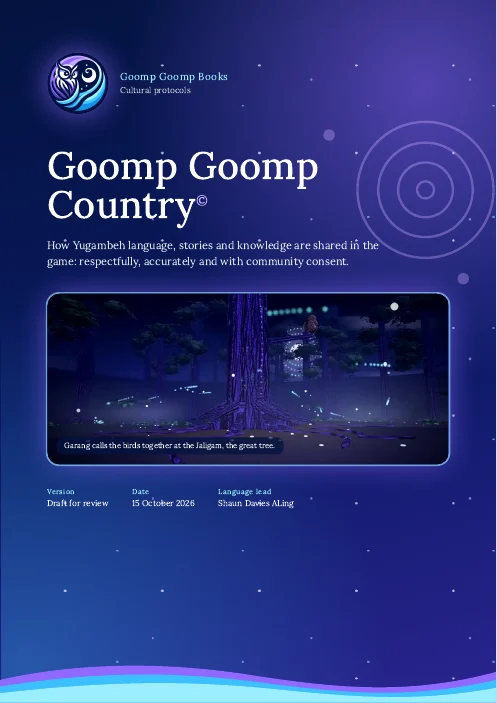 Cover of the Goomp Goomp Country cultural protocols